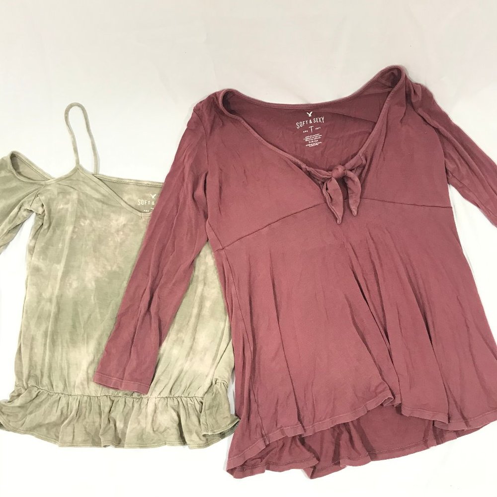 x2 Soft and Sexy American Eagle Long Sleeve Bundle